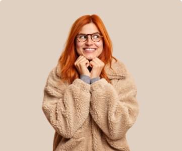 Women brown coat.